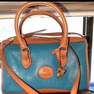 "Dooney & Bourke" Vintage, One-of-a-Kind, Turquoise "Lock & Key Satchel"